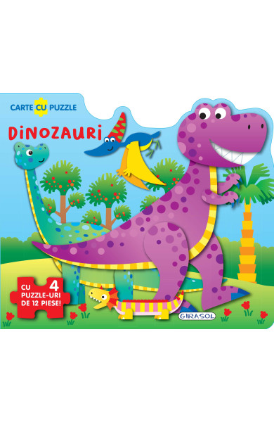 Carte cu puzzle - Dinozauri (+3 ani)