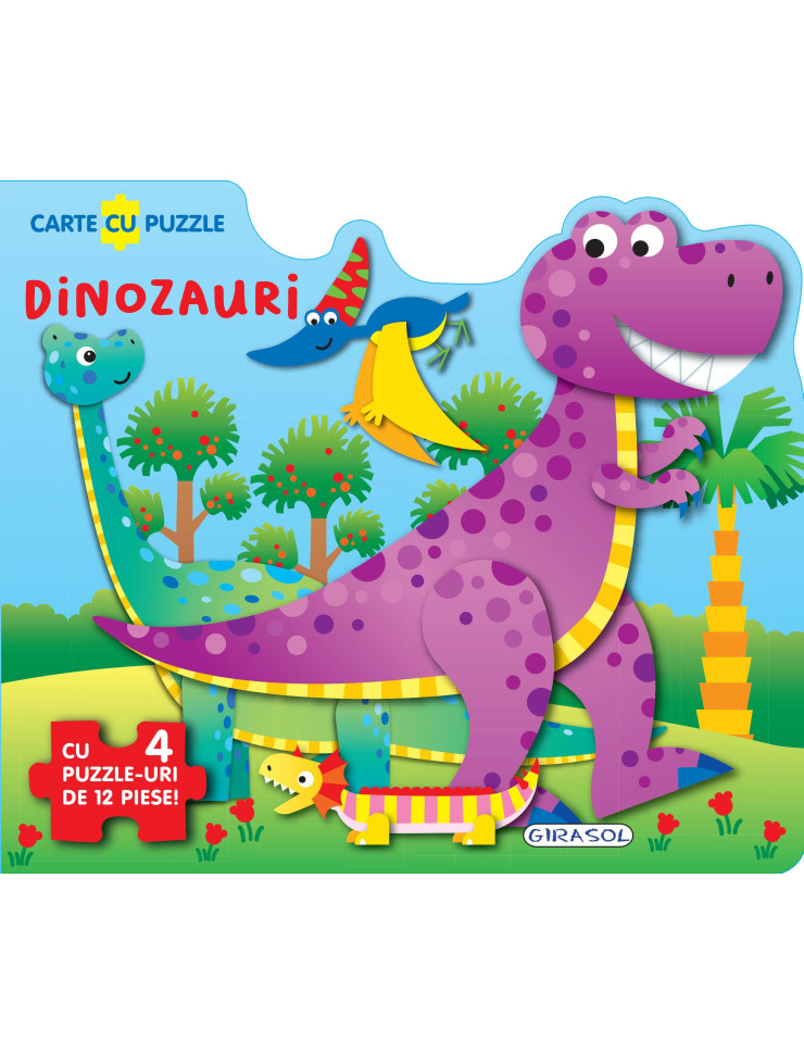 Carte cu puzzle - Dinozauri (+3 ani)
