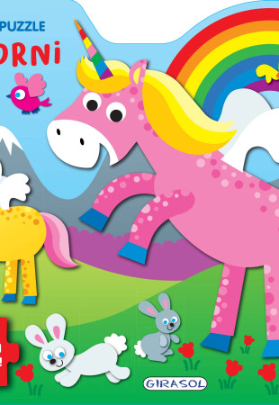 Carte cu puzzle - Unicorni  (+3 ani)