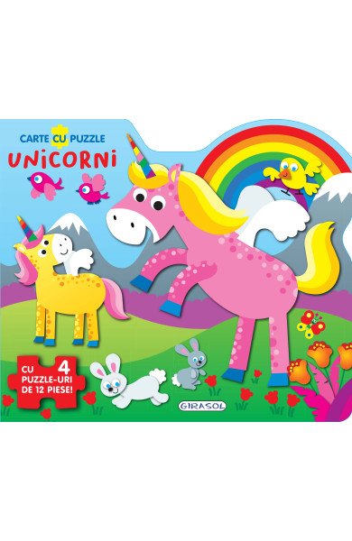 Carte cu puzzle - Unicorni  (+3 ani)