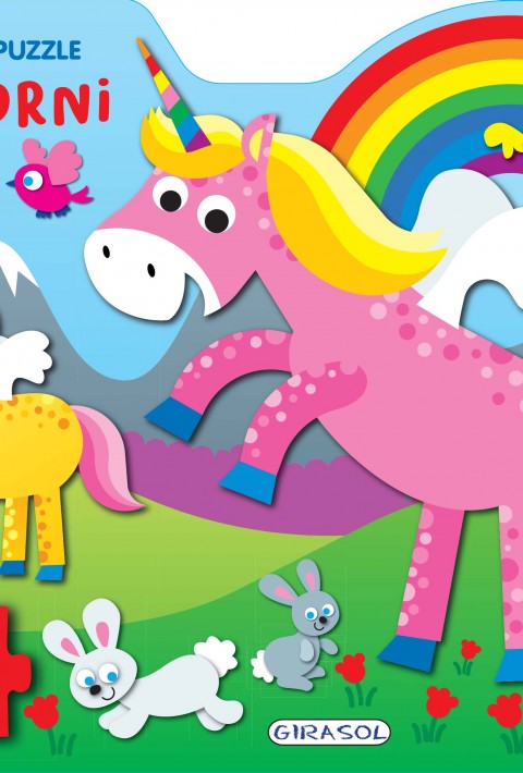 Carte cu puzzle - Unicorni  (+3 ani)