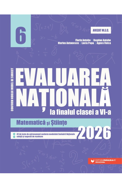 Evaluarea Națională - Clasa a VI-a 2026. Matematică și Științe Evaluarea Națională - Clasa a VI-a 2026. Matematică și Științe