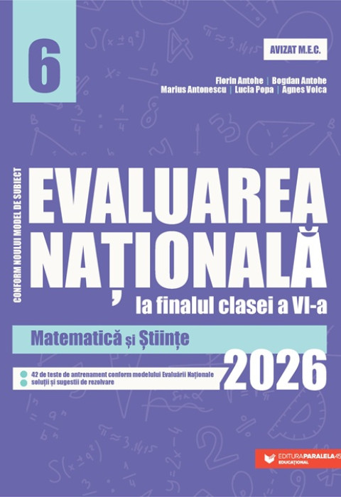 Evaluarea Națională - Clasa a VI-a 2026. Matematică și Științe