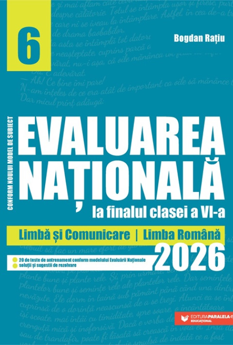 Evaluarea Națională - Clasa a VI-a 2026. Limbă și comunicare. Limba română