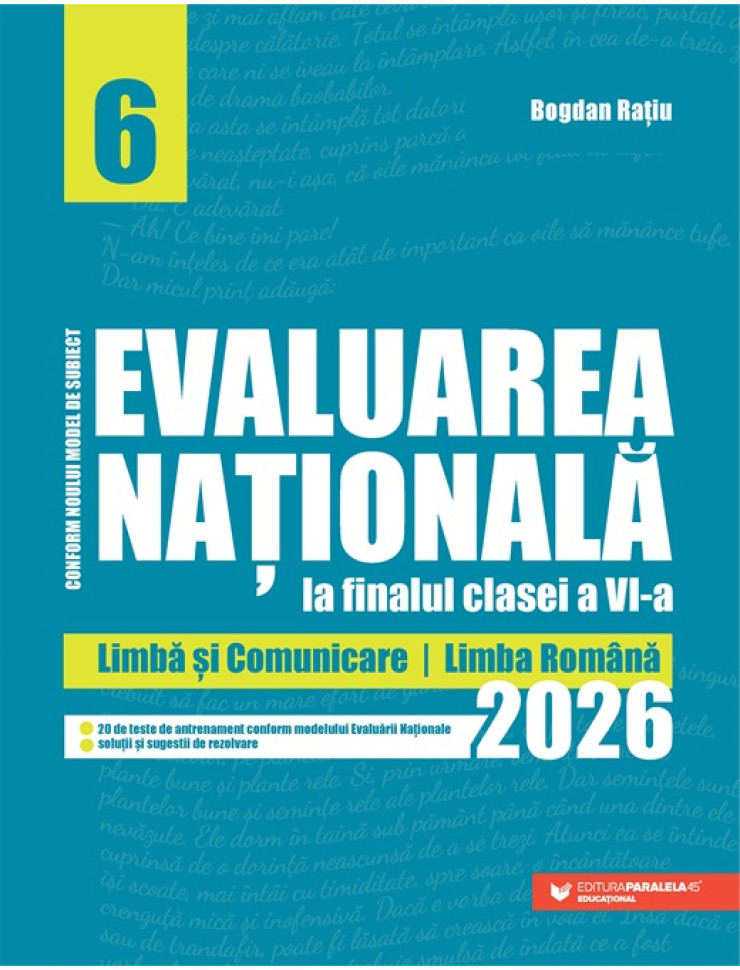 Evaluarea Națională - Clasa a VI-a 2026. Limbă și comunicare. Limba română
