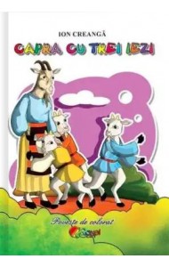 Capra cu trei iezi (Poveste de colorat format A5) Capra cu trei iezi (Poveste de colorat format A5)