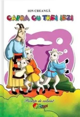 Capra cu trei iezi (Poveste de colorat format A5) Capra cu trei iezi (Poveste de colorat format A5)