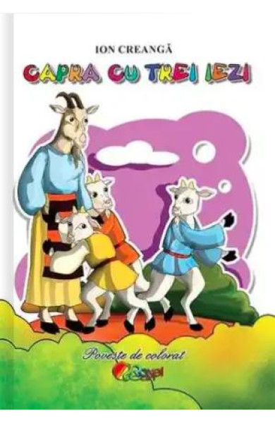 Capra cu trei iezi (Poveste de colorat format A5)