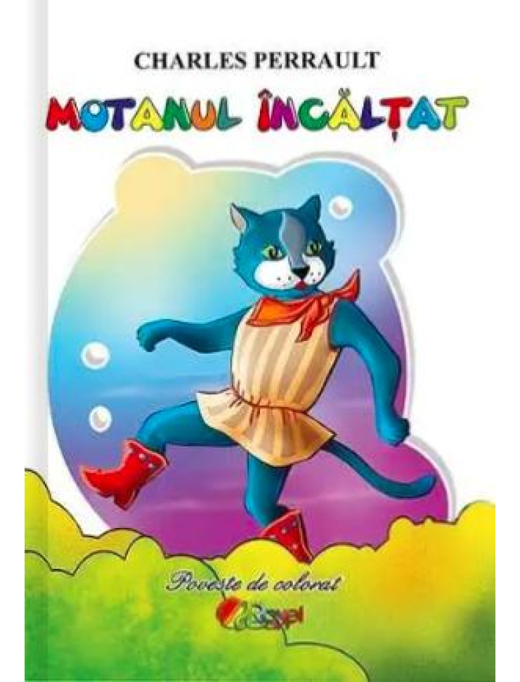 Motanul incaltat (Poveste de colorat format A5)