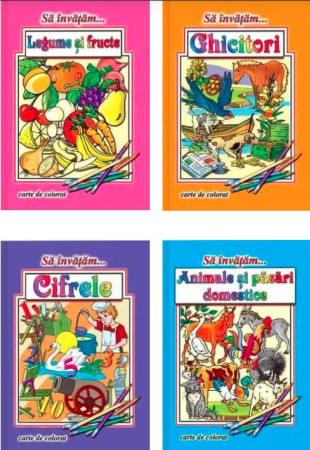 Pachet de 8 carti de colorat format A4 - Sa Invatam... Pachet de 8 carti de colorat format A4 - Sa Invatam...
