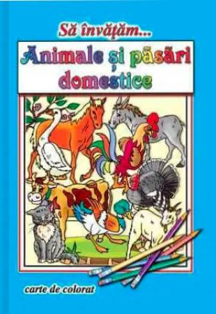 Sa invatam… Animale si pasari domestice (Carte de colorat format A4)
