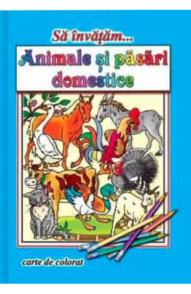 Sa invatam… Animale si pasari domestice (Carte de colorat format A4)