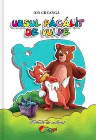Ursul pacalit de vulpe (Poveste de colorat format A5)