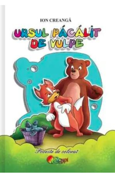 Ursul pacalit de vulpe (Poveste de colorat format A5)