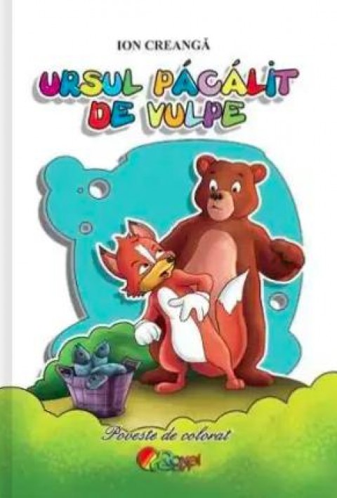 Ursul pacalit de vulpe (Poveste de colorat format A5)