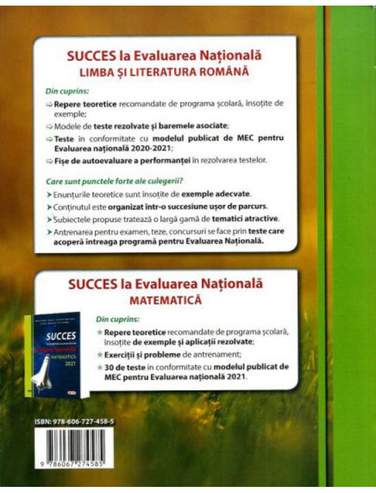 Limba si Literatura Romana - Succes la pregatirea examenului de EVALUARE NATIONALA 2021