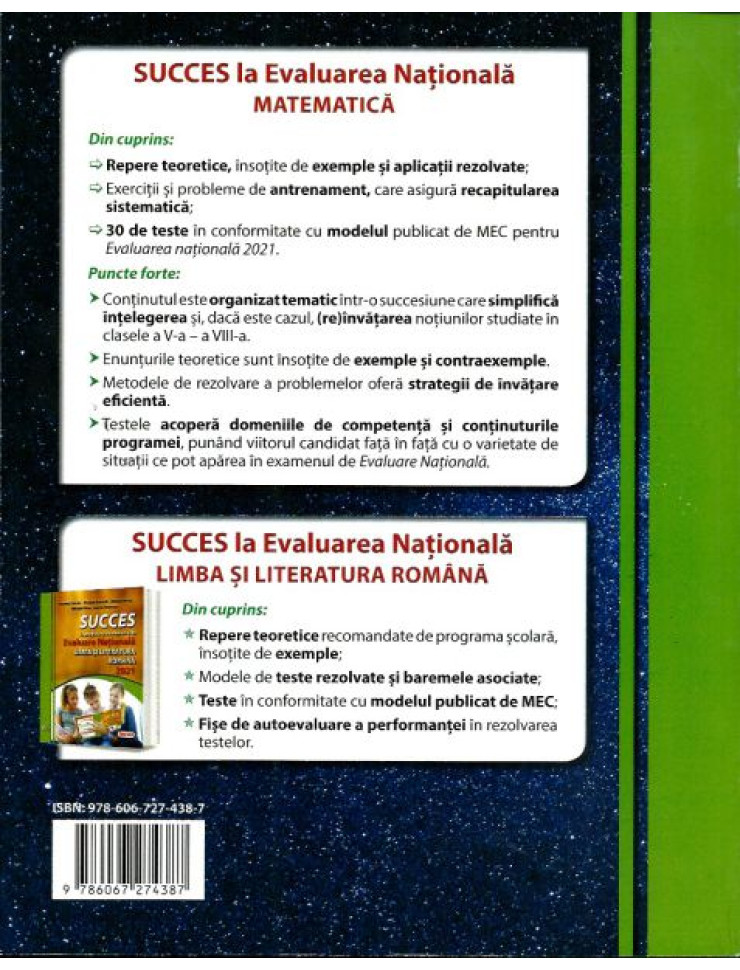 Matematica - Succes la pregatirea examenului de EVALUARE NATIONALA 2021